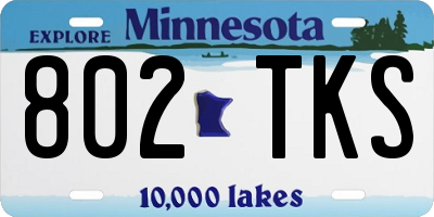 MN license plate 802TKS