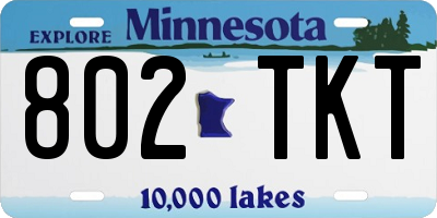 MN license plate 802TKT