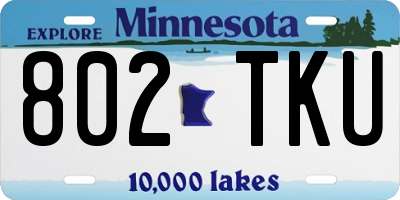 MN license plate 802TKU