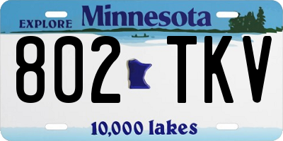 MN license plate 802TKV