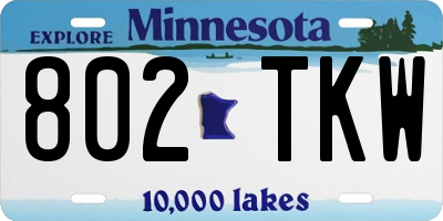 MN license plate 802TKW
