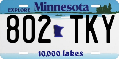 MN license plate 802TKY