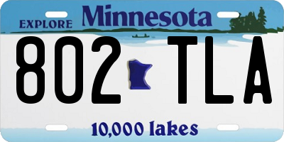 MN license plate 802TLA