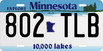 MN license plate 802TLB