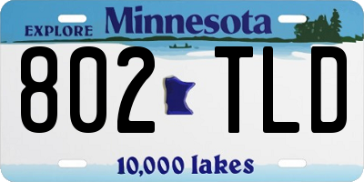 MN license plate 802TLD