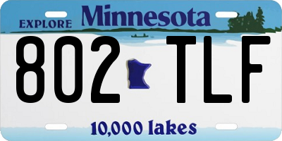 MN license plate 802TLF