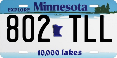 MN license plate 802TLL
