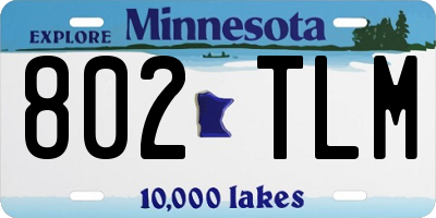 MN license plate 802TLM