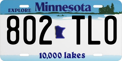 MN license plate 802TLO