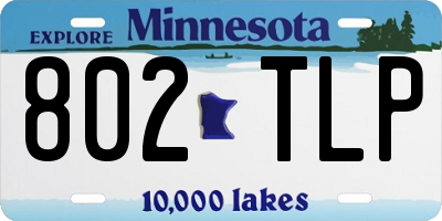 MN license plate 802TLP
