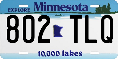 MN license plate 802TLQ