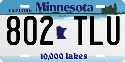MN license plate 802TLU