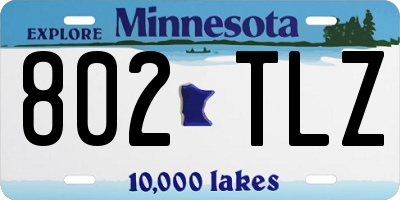 MN license plate 802TLZ