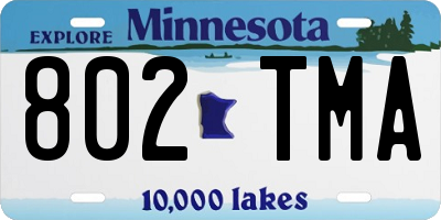MN license plate 802TMA