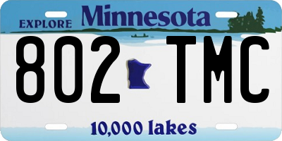 MN license plate 802TMC