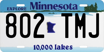 MN license plate 802TMJ