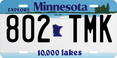 MN license plate 802TMK
