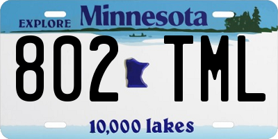 MN license plate 802TML