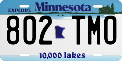 MN license plate 802TMO