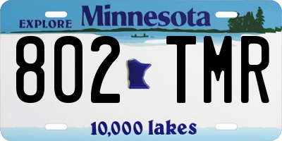 MN license plate 802TMR