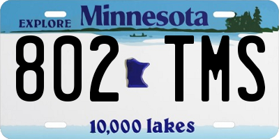 MN license plate 802TMS