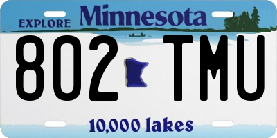 MN license plate 802TMU