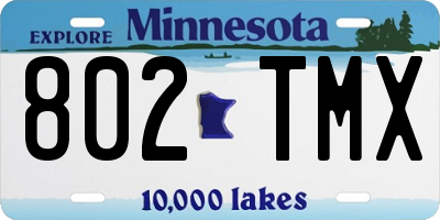 MN license plate 802TMX