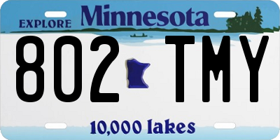 MN license plate 802TMY