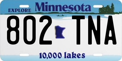 MN license plate 802TNA