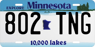 MN license plate 802TNG