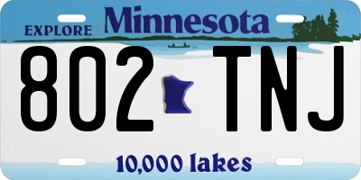 MN license plate 802TNJ