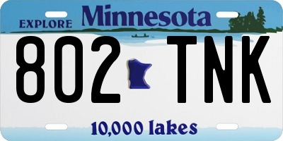 MN license plate 802TNK
