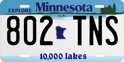 MN license plate 802TNS