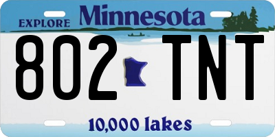 MN license plate 802TNT