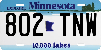 MN license plate 802TNW