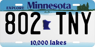 MN license plate 802TNY