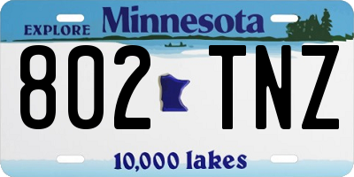 MN license plate 802TNZ