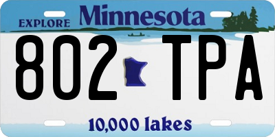 MN license plate 802TPA