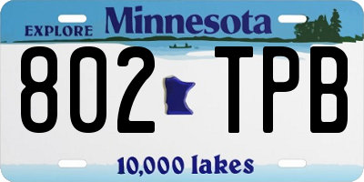 MN license plate 802TPB