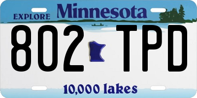 MN license plate 802TPD