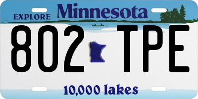 MN license plate 802TPE