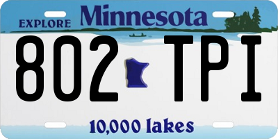 MN license plate 802TPI