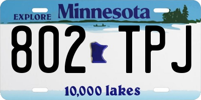 MN license plate 802TPJ