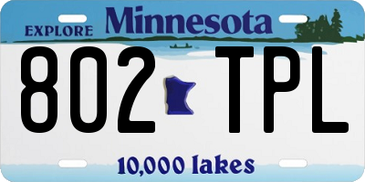 MN license plate 802TPL