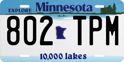 MN license plate 802TPM