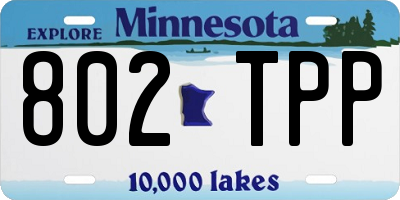 MN license plate 802TPP