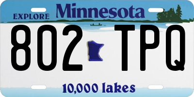 MN license plate 802TPQ