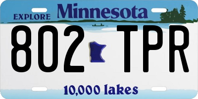 MN license plate 802TPR