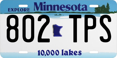 MN license plate 802TPS