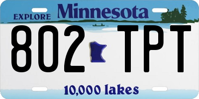 MN license plate 802TPT